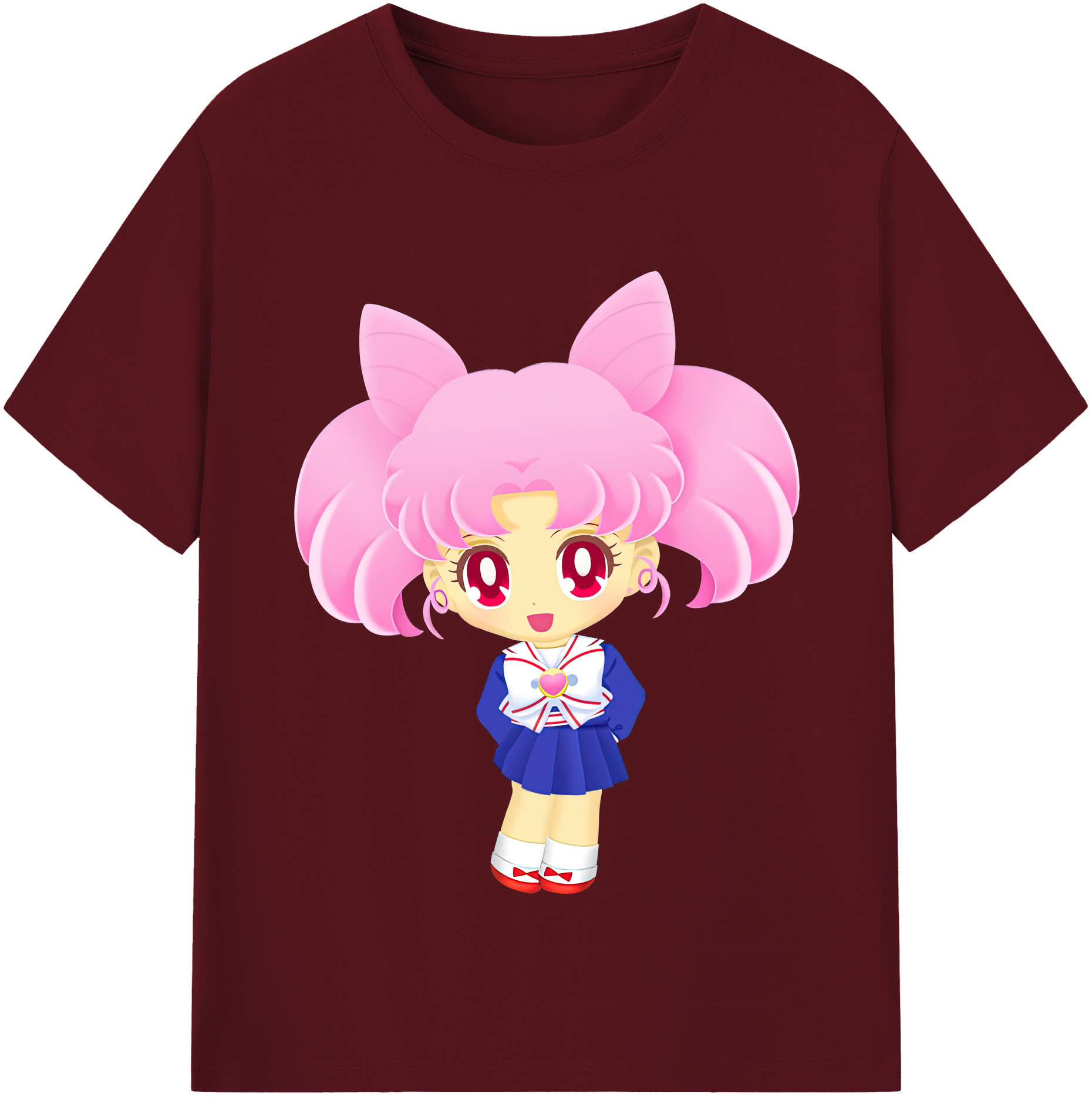 （画像用） 美少女戦士セーラームーン ちびうさ Sailor Moon Chibiusa Tsukino Usagi Small Lady Serenity 綿100％半袖Tシャツ（フロントプリント）